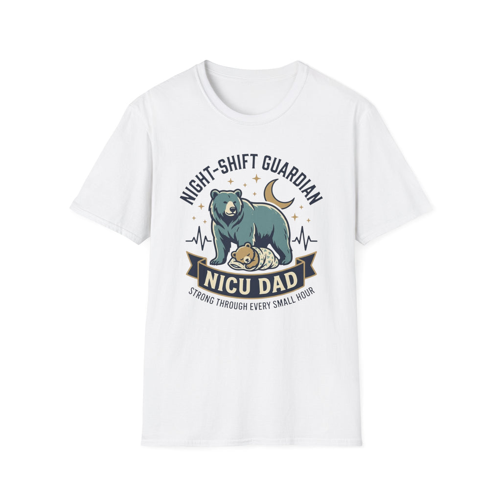 Night-Shift Guardian NICU Dad T-Shirt — Caring Bear Design for Nurses & Pediatric Caregivers