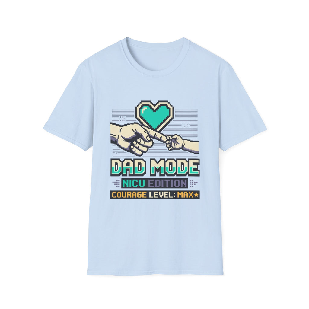 Dad Mode T-Shirt — Retro Pixel Heart Fatherhood Tee