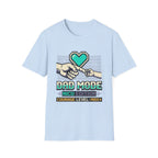 Dad Mode T-Shirt — Retro Pixel Heart Fatherhood Tee
