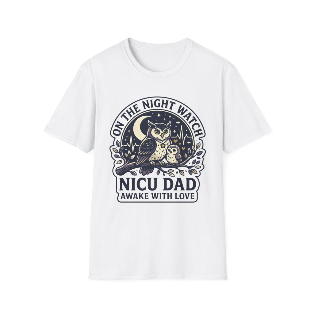 NICU Dad T‑Shirt — "On the Night Watch" Owl Design | Newborn & NICU Parent Gift