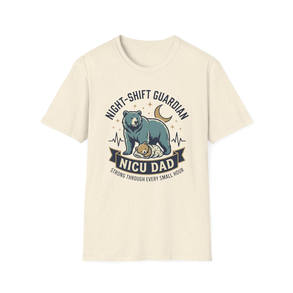 Night-Shift Guardian NICU Dad T-Shirt — Caring Bear Design for Nurses & Pediatric Caregivers