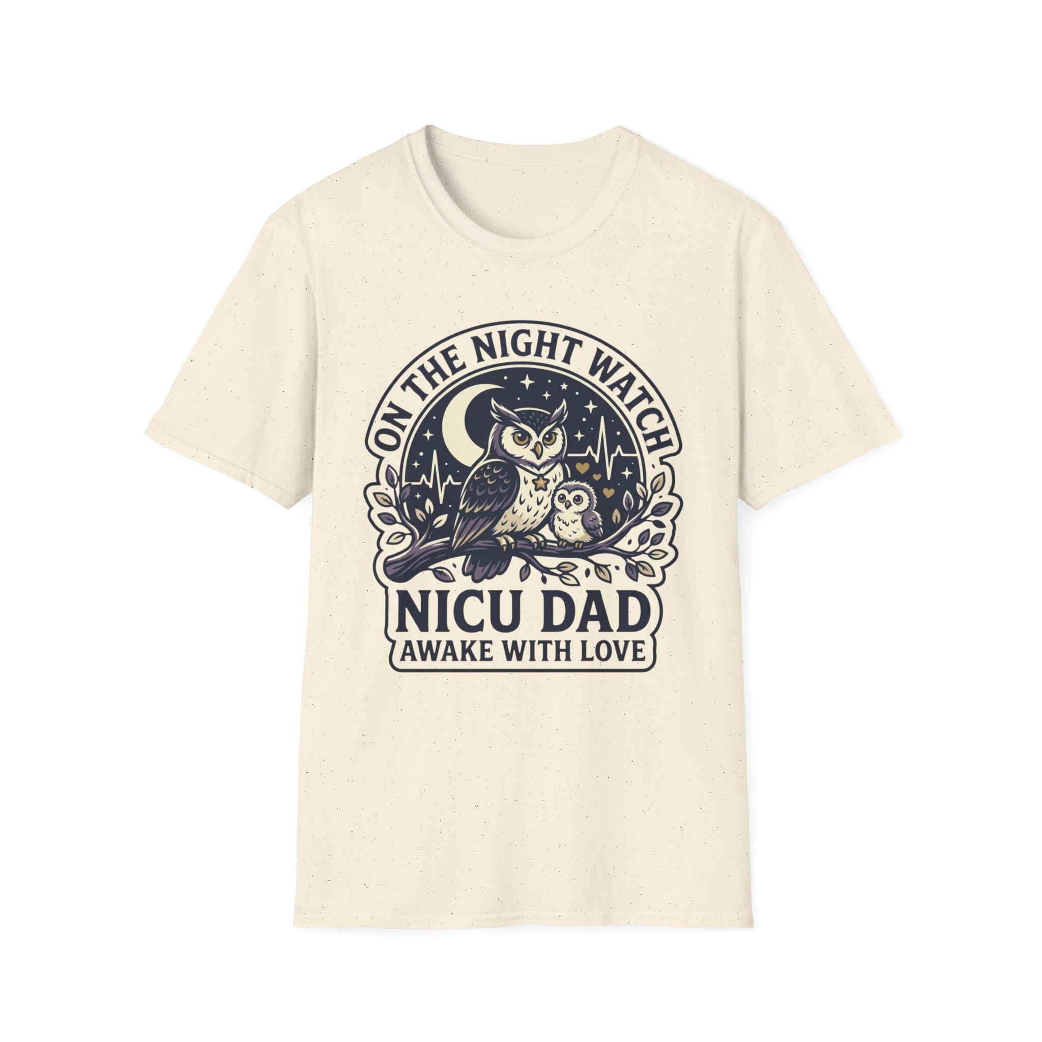 NICU Dad T‑Shirt — "On the Night Watch" Owl Design | Newborn & NICU Parent Gift