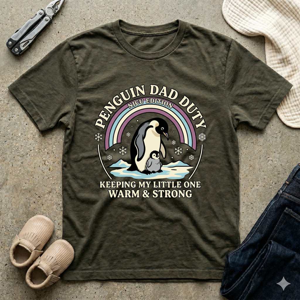 Penguin Dad Duty T-Shirt — Cute 'Nice Edition' Penguin Father Graphic Tee