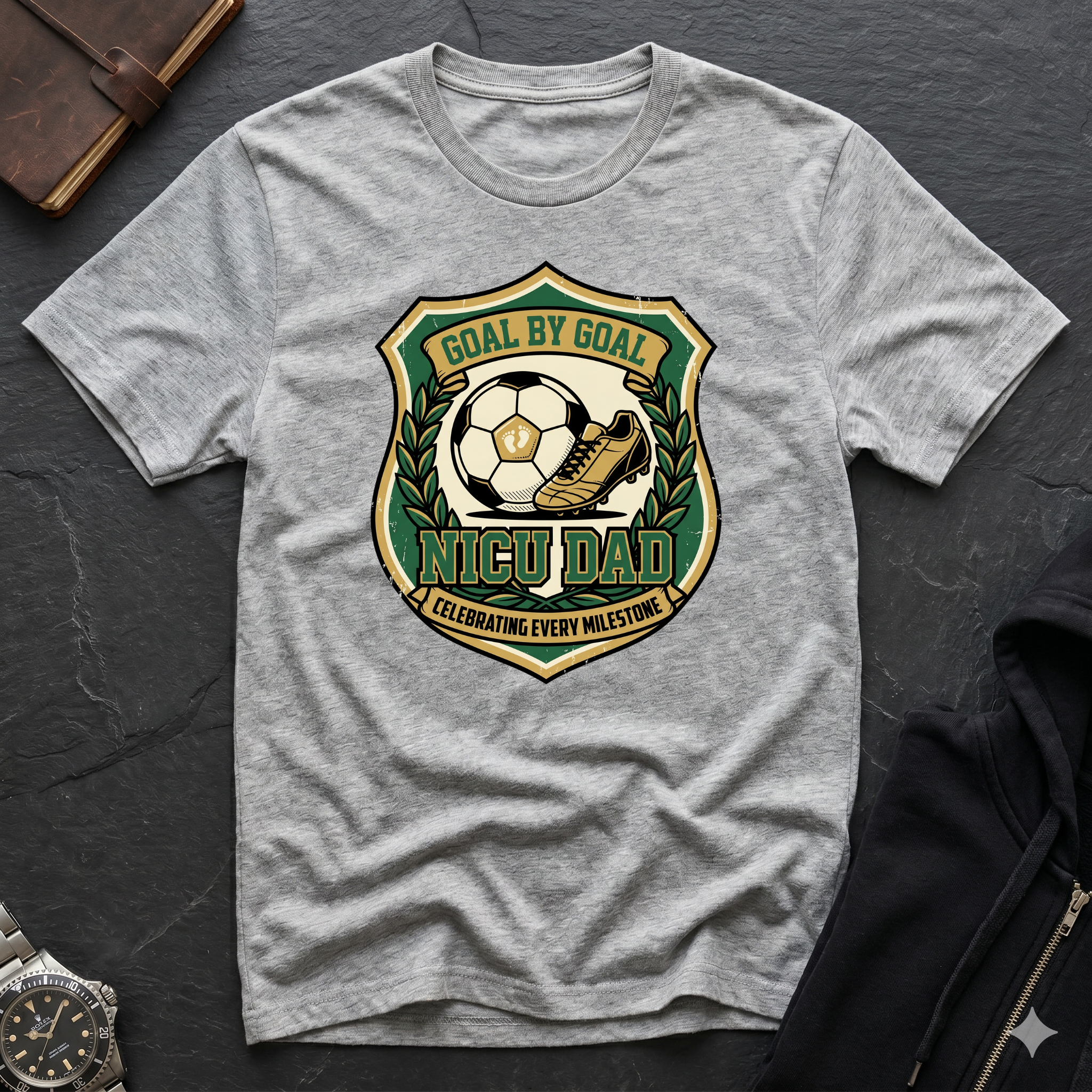 Soccer Badge T‑Shirt – "Goal by Goal" Vintage Football Emblem
