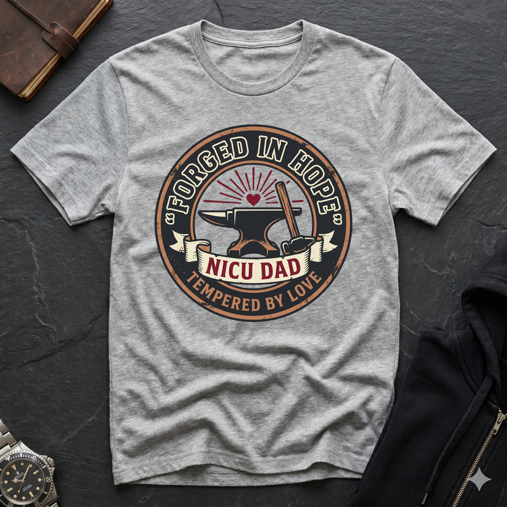 Forged in Hope NICU Dad T-Shirt — Newborn NICU Support Tee