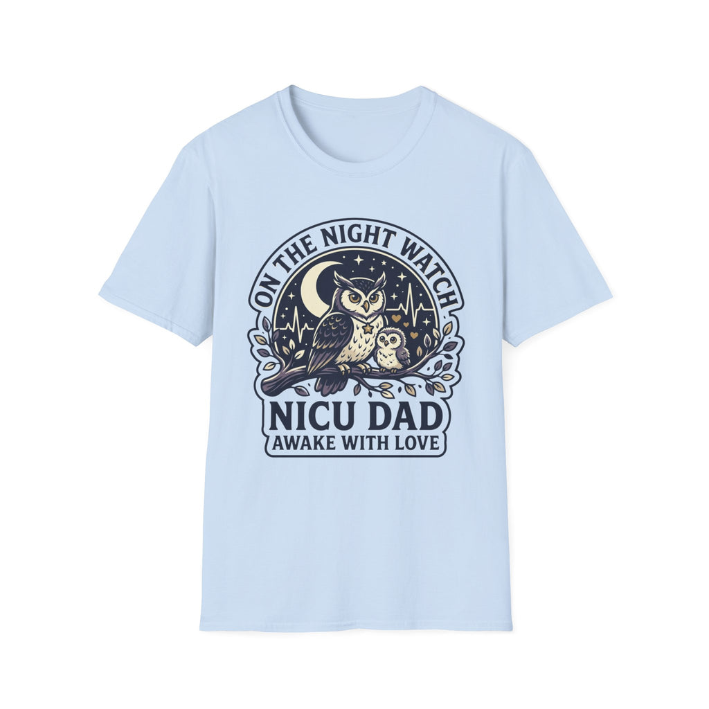 NICU Dad T‑Shirt — "On the Night Watch" Owl Design | Newborn & NICU Parent Gift