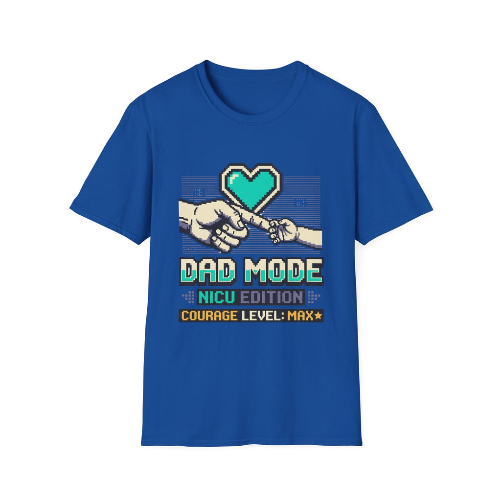 Dad Mode T-Shirt — Retro Pixel Heart Fatherhood Tee