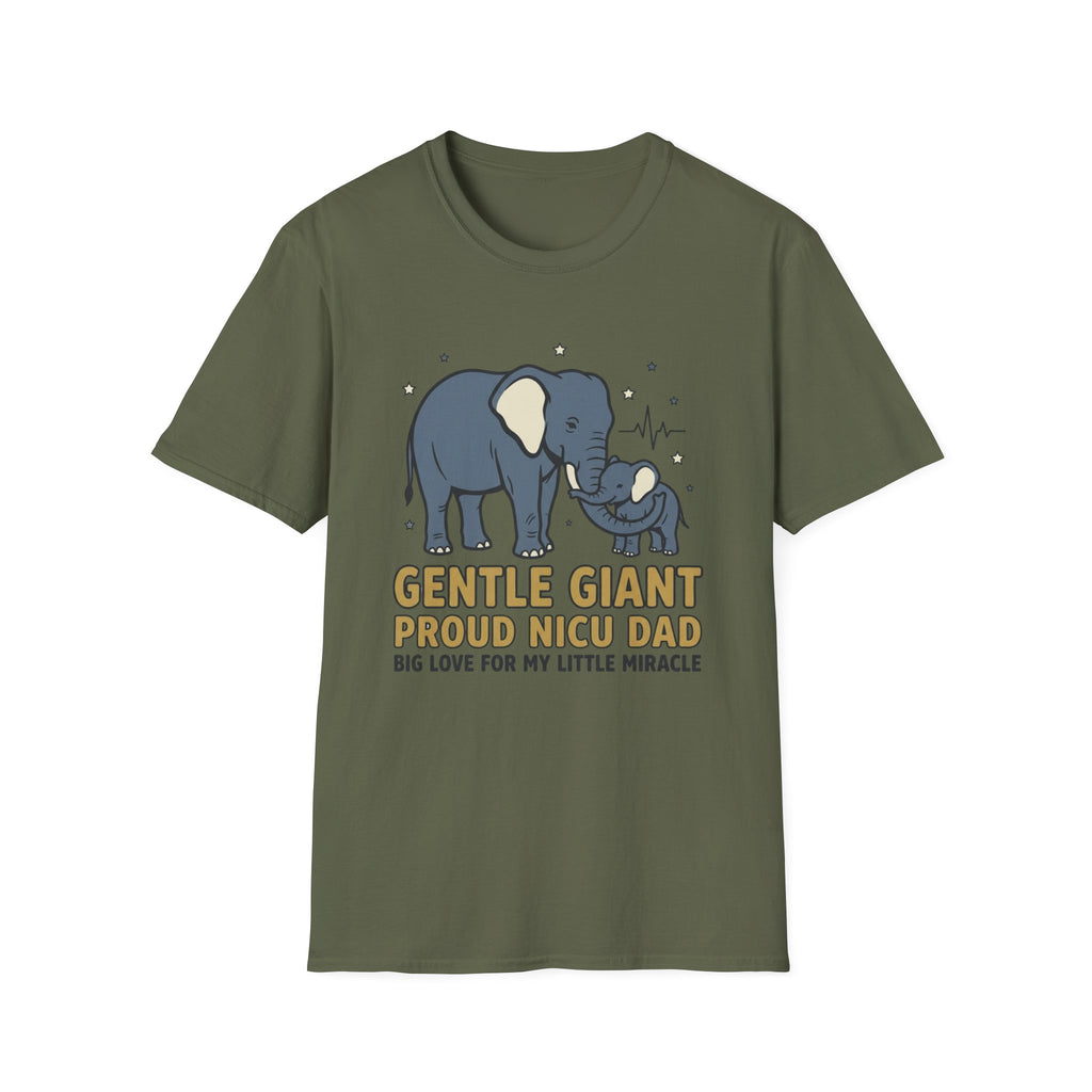 Gentle Giant Proud Inch Dad T-Shirt — Elephant Parent & Baby Love Tee
