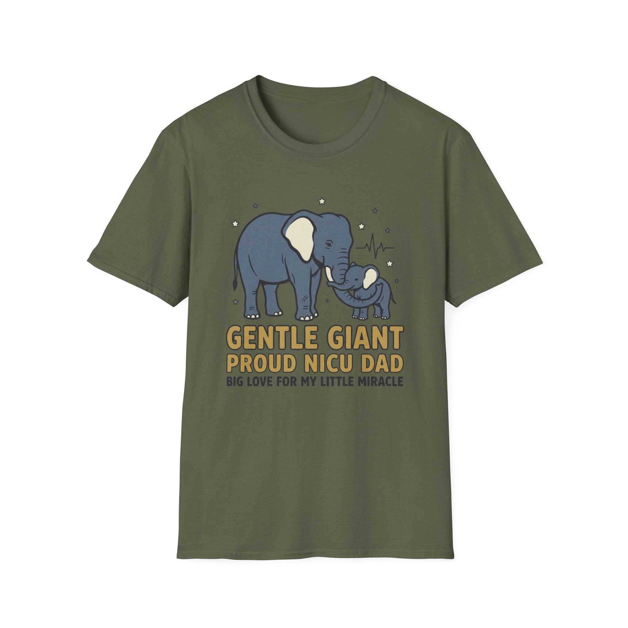 Gentle Giant Proud Inch Dad T-Shirt — Elephant Parent & Baby Love Tee