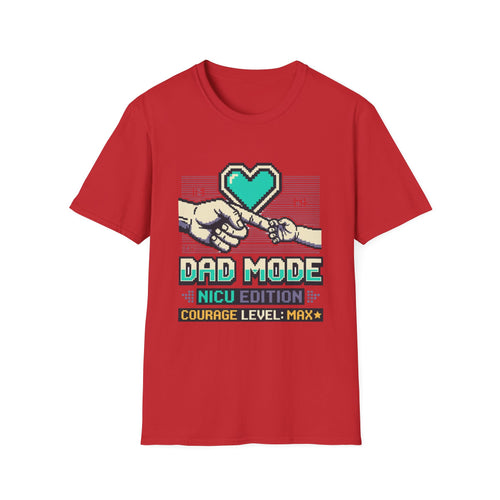 Dad Mode T-Shirt — Retro Pixel Heart Fatherhood Tee