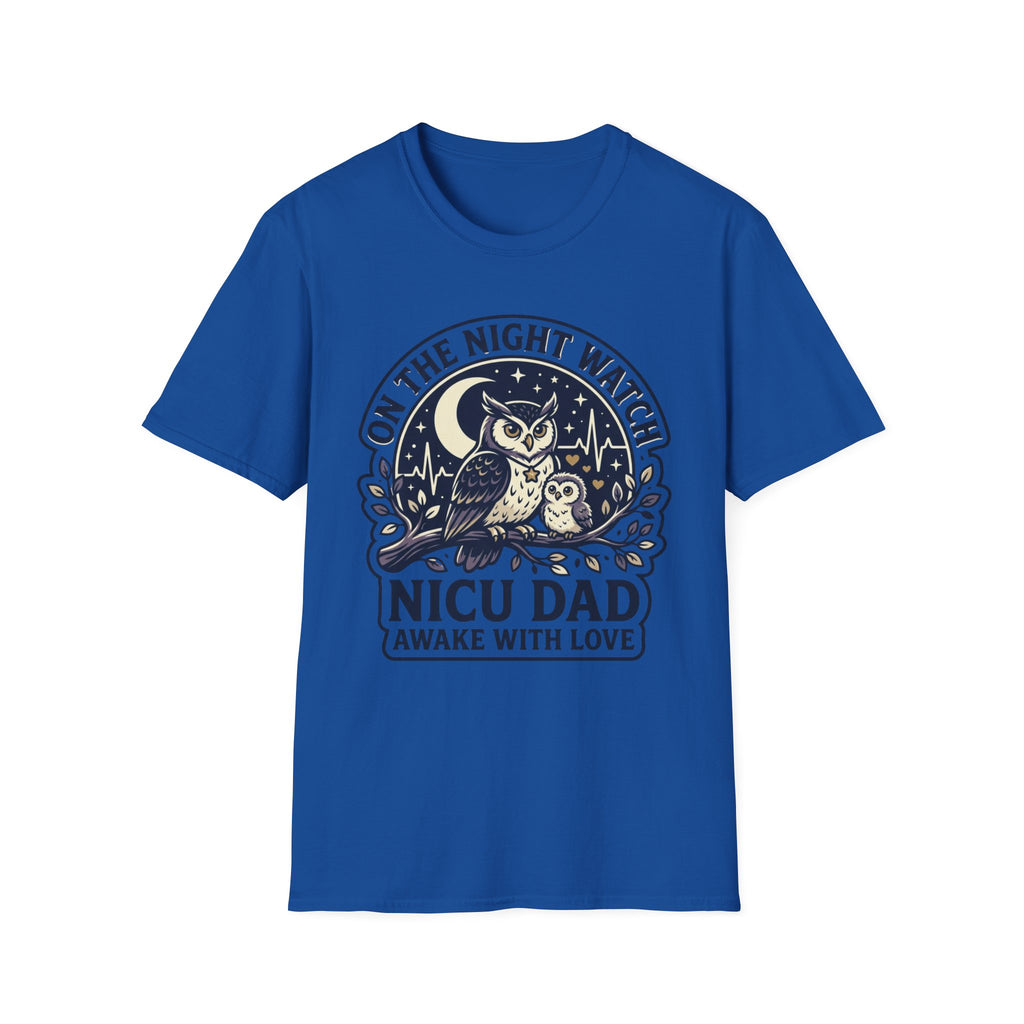 NICU Dad T‑Shirt — "On the Night Watch" Owl Design | Newborn & NICU Parent Gift
